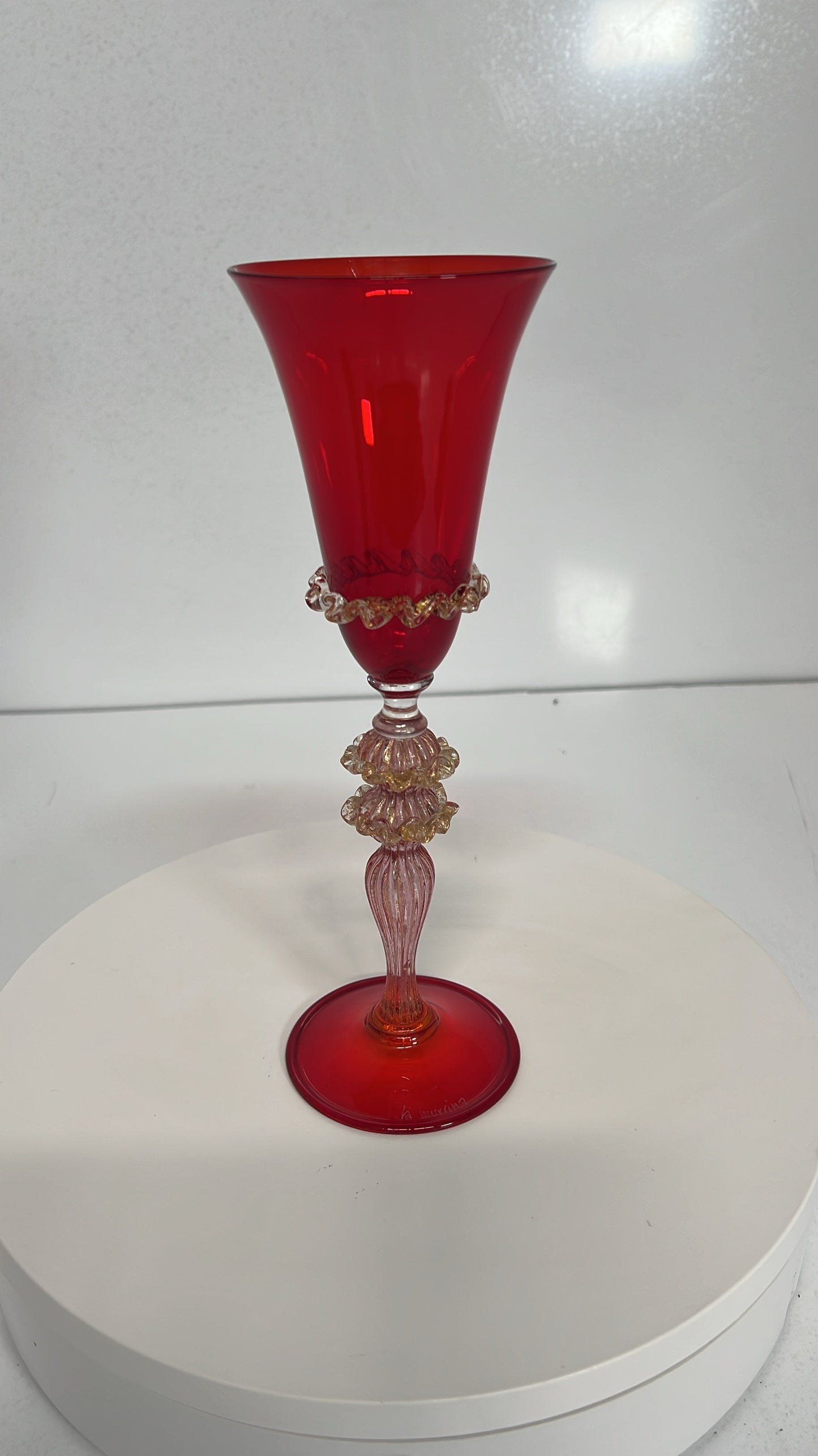 Calice Artistico "Rosso Veneziano e Oro" – Firmato La Murrina